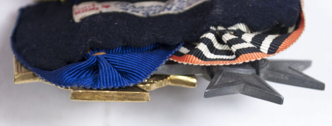 German WWII medalbar with Kriegshilfskreuz + Treue Dienst 40 Jahre (With makerslabel ny Fahnenfabrik Mehn)