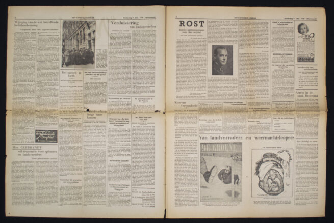 (Newspaper NSB) Het Nationale Dagblad - 9 mei 1940 (Feldmeijer internering)