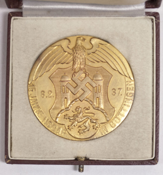 NSDAP Ehrenpreis des Gaus Nr.33 Göttingen + etui (Maker JFS - D.R.G.M. RZM M133
