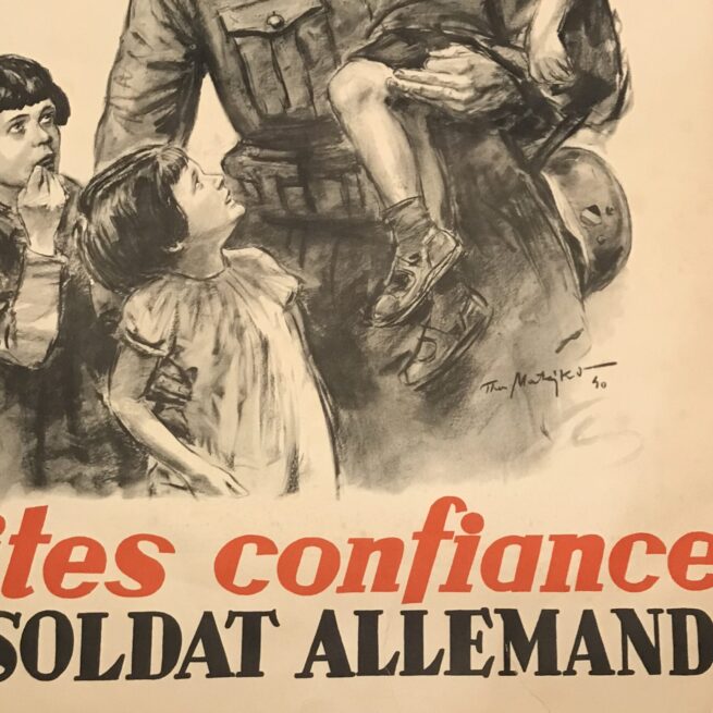 (Poster) Theo Matejko - Populations abandonnées, faites confiance au soldat Allemand! (1940)