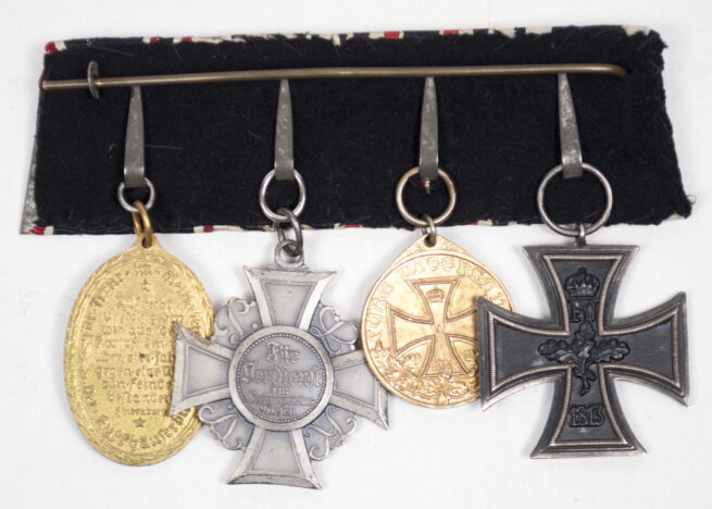 Pre-Third Reich medalbar with EK2, Fürs das Vaterland Veteransmedal, Kyffhauser Kreuz, Kyffhäuser medal