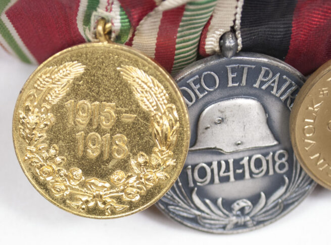 (Sachsen) Medalbar with WWI Ek2, Albrechtsorden Ritterkreuz 2e Klasse, FEK, WWII Sudeten annexation medal + WWII Commemorative medals