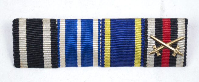 (Schaumburg-Lippe) Medalbar with WWI Ek2, Kreuz für Treue Dienst 1914-1918, Braunschweig KVK2, FEK