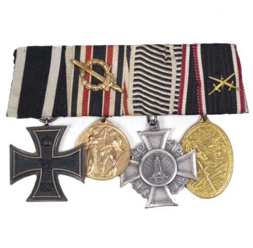 Pre-Third Reich medalbar with EK2, Fürs das Vaterland Veteransmedal, Kyffhauser Kreuz, Kyffhäuser medal
