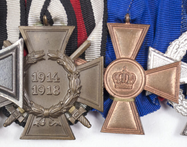 WWI WWII medalbar with EK2, FEK, Dienstauszeichnung 15 Jahre, Treue Dienst 25 Jahre Kreuz