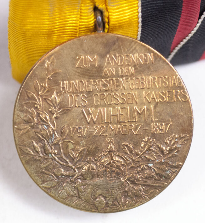 WWI WWII medalbar with EK2, FEK, Sudeten annexation medaille, Centenary medal