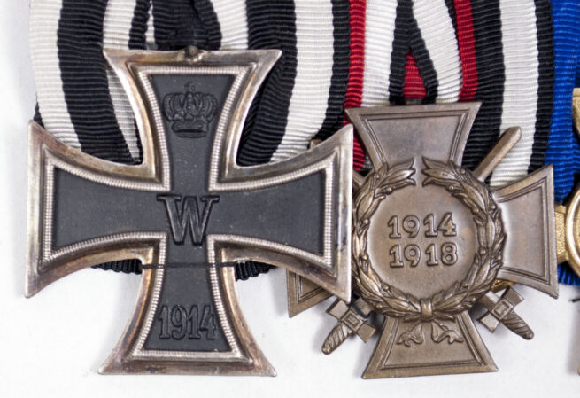 WWI Medalbar with EK2, FEK, Dienstauszeichnungen 25 + 15 Jahre Keuzer
