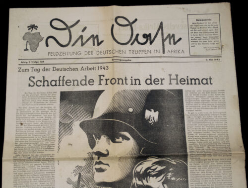 (Newspaper) Die Oase - Feldzeitung der Deutschen Truppen in Afrika Folge 134, 2. Mai 1943 (1943) - RARE!