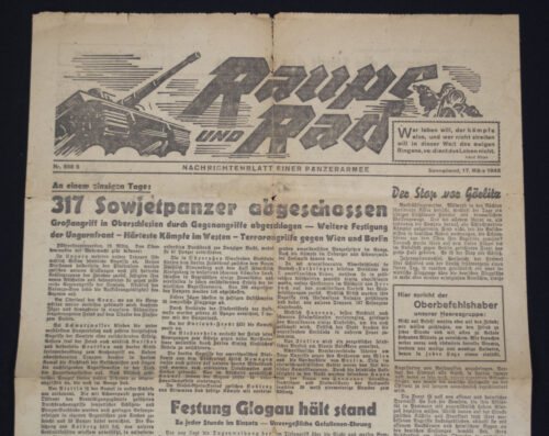 (Newspaper) Raupe und Rad - Nachrichtenblatt einer Panzerarmee 17 März 1945