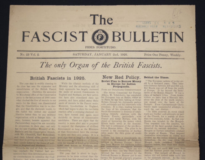 (England) The Fascist Bulletin No.25 Vol.2 (1926)