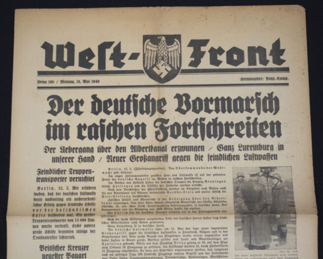 (Newspaper) Westfront Folge 168 Montag, 13 Mai 1940