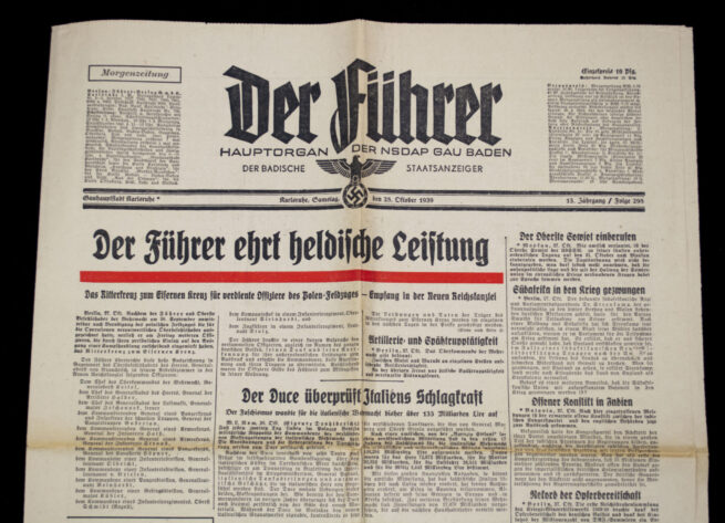 (Newspaper) Der Führer - Hauptorgan der NSDAP Gau Baden Folge 298 (1939)