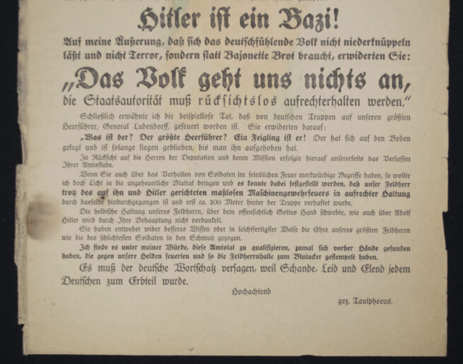 (Pamphlet) NSDAP pamphlet after being forbidden after the Putch of 9 November 1923 (EXTREMELY RARE!)
