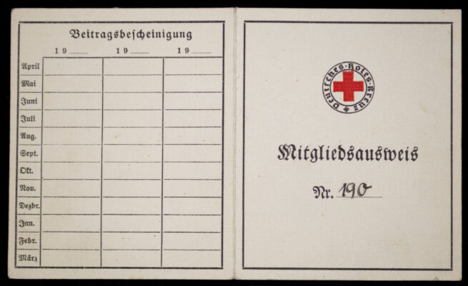 Deutsches Rotes Kreus (DRK) Mitgliedsausweis (1935)