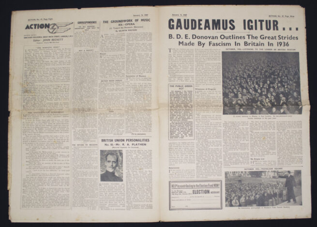 English fascist newspaper. Very rare and hard to find. In good condition for it's age.