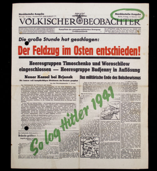 (Pamphlet) Völkischer Beobachter - Der Feldzug im Osten entschieden! (1941) - Norddeutsche Ausgabe