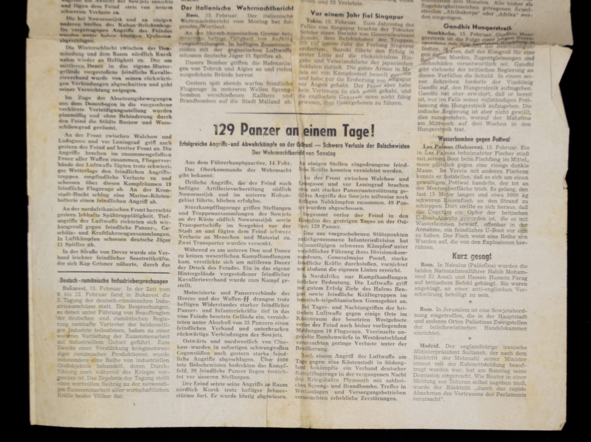 (Newspaper) Veste Kreta – deutsche Soldatenzeitung 17 February 1943