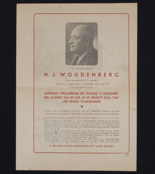 (NSB) Folder Het Nederlandsche Arbeitsfront te Groningen van 13 tot en met 18 december 1943