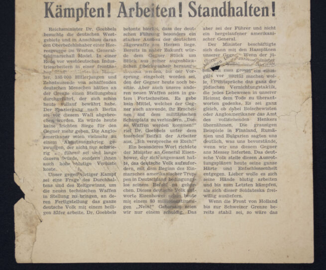 (Newspaper) Kurznachrichten einer Infanterie Division (1944)