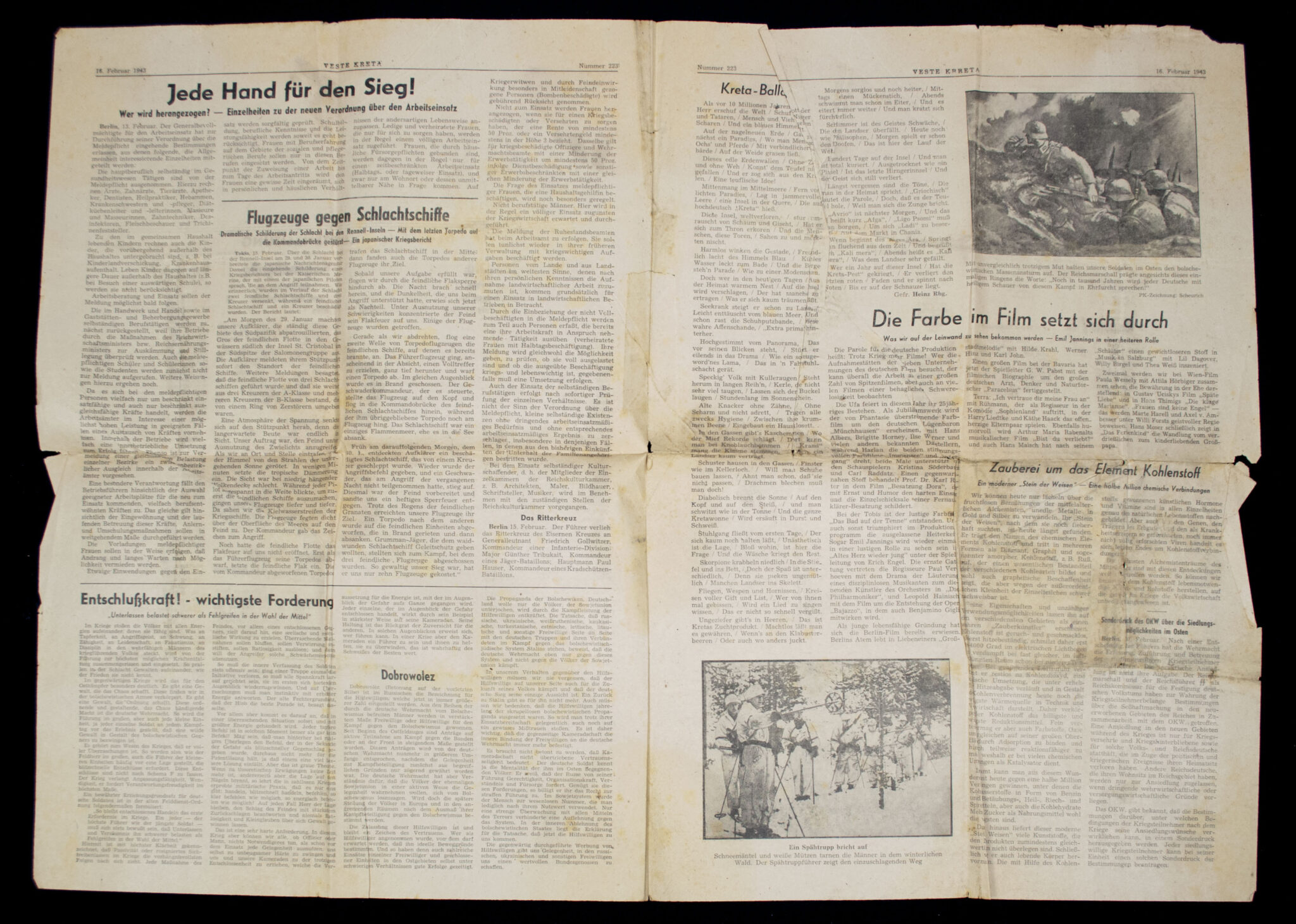 (Newspaper) Veste Kreta – deutsche Soldatenzeitung 17 February 1943