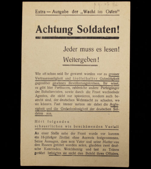 (Pamphlet) Achtung Soldaten! Anti-Partisan leaflet