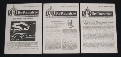 (Pamphlet) Collection of 10 editions of Der Panzerbote Nachrichtenblatt einer Panzer-Division PamphletsNewspapers (1945) - RARE!