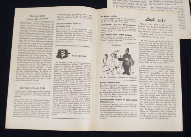 (Pamphlet) Collection of 10 editions of Der Panzerbote Nachrichtenblatt einer Panzer-Division PamphletsNewspapers (1945) - RARE!