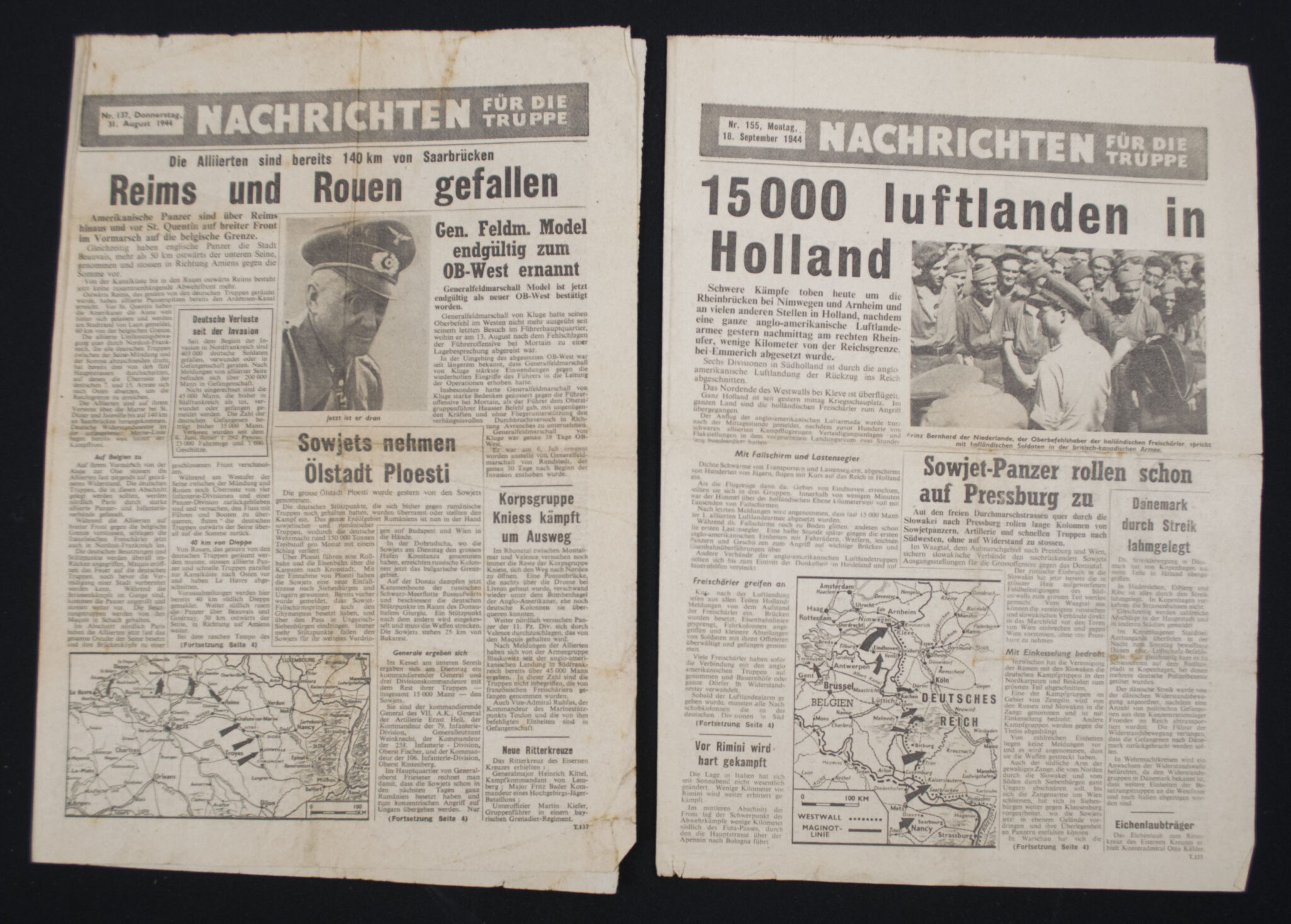 (Pamphlet) Collection of 13 editions of Nachrichten für die Truppe