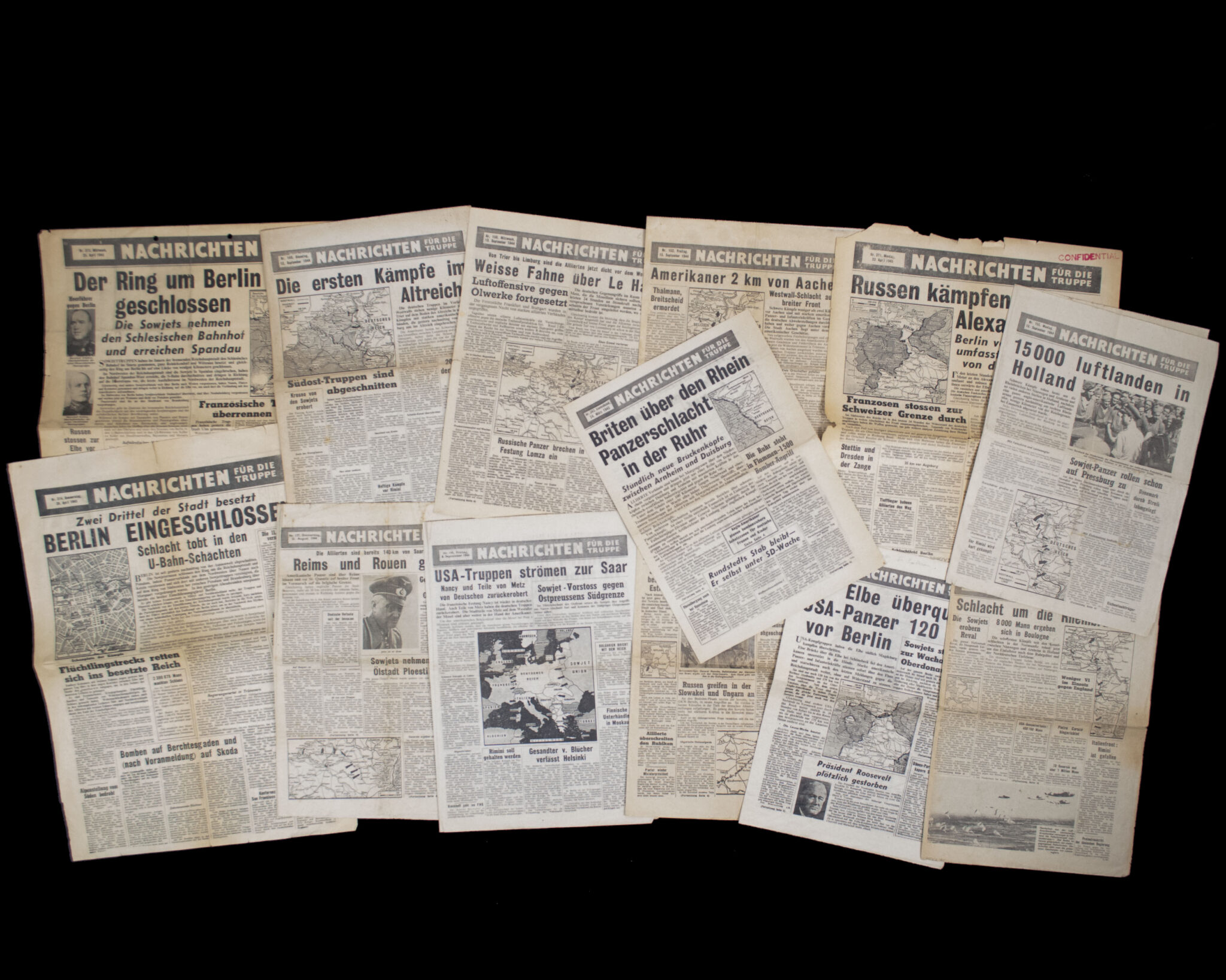 (Pamphlet) Collection of 13 editions of Nachrichten für die Truppe