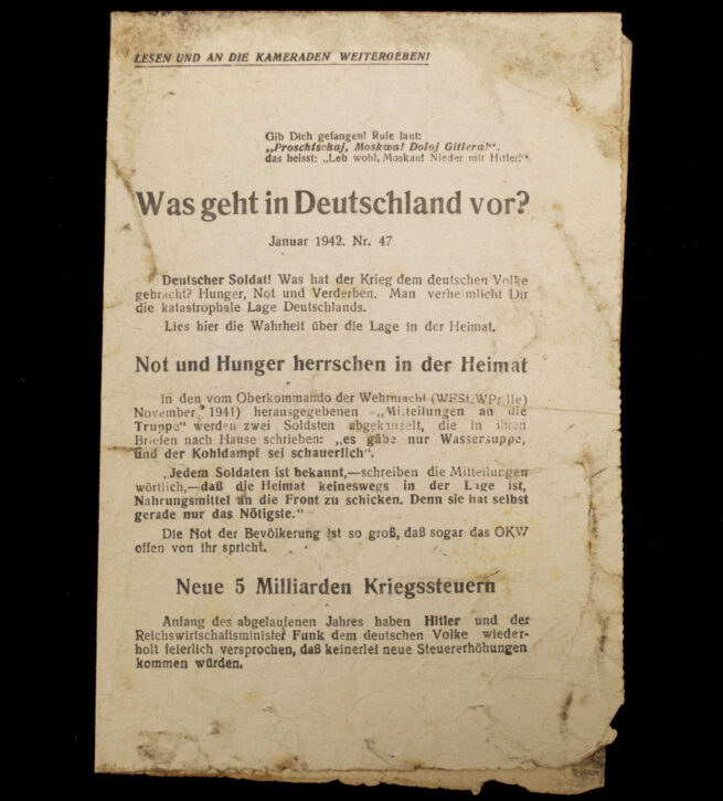 (Pamphlet) Russian Anti-German propaganda Was geht in Deutschland vor (1942)