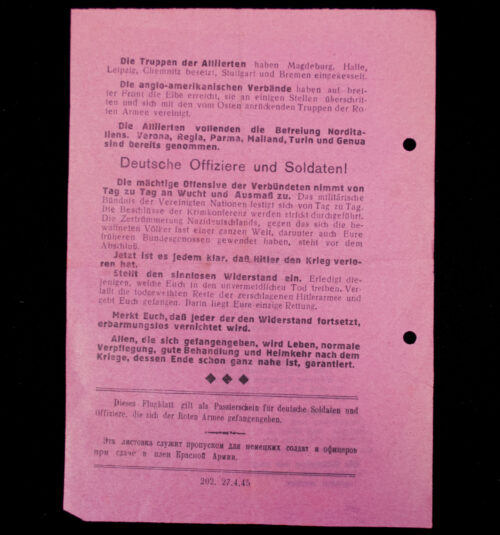 (Pamphlet) Russian anti-German propaganda Eure Rettung ist die Gefangenschaft (27 April 1945)