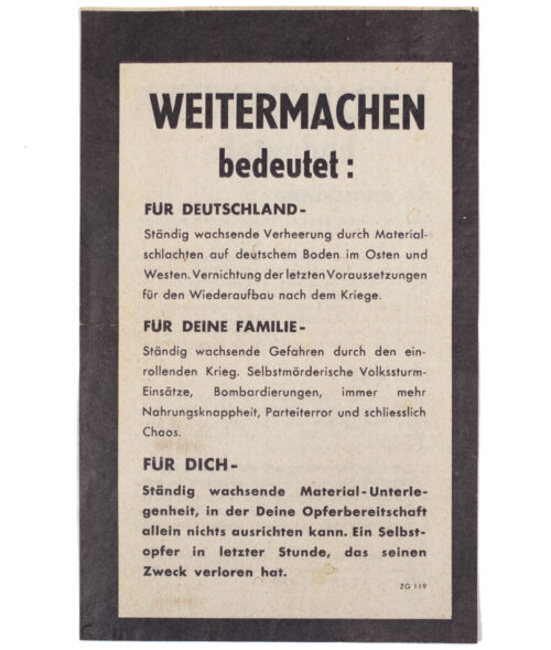 (Pamphlet) Schlussmachen bedeutet Weitermachen bedeutet ZG119
