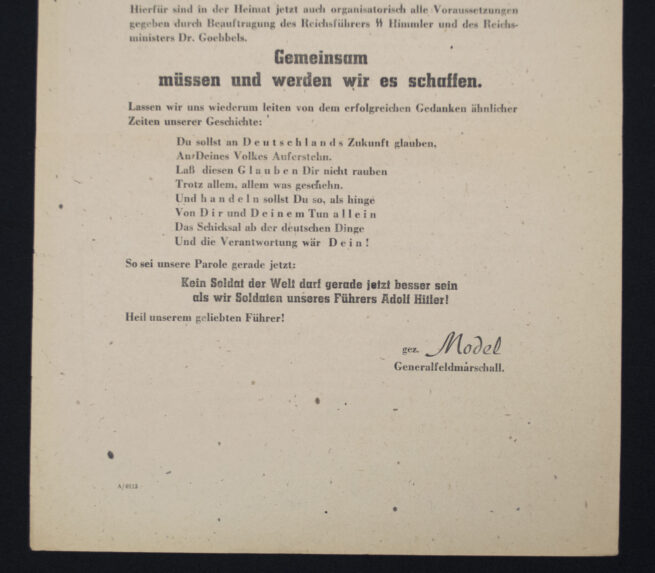 (Pamphlet) Tagesbefehl! Der Oberbefehlshaber des Heeresgruppe Mitte H.Qu., den 31.7.44 (1944)