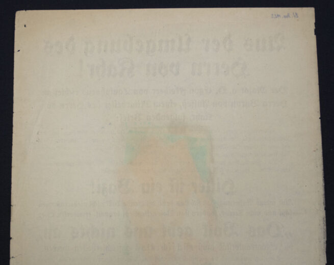 (Pamphlet) NSDAP pamphlet after being forbidden after the Putch of 9 November 1923 (EXTREMELY RARE!)