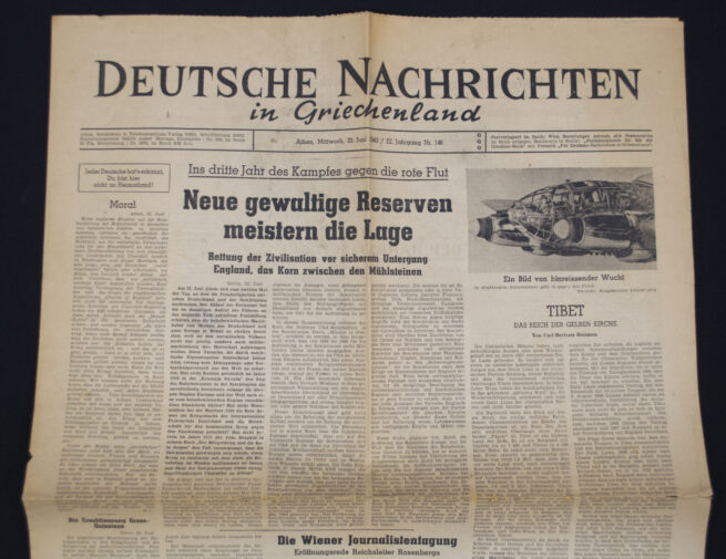 (Newspaper) Deutsche Nachrichten in Griechenland 23 Juni 1943