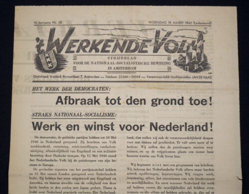 (Newspaper NSB) Werkende Volk - Strijdblad voor de Nationaal - Socialistische Beweging in Amsterdam 1e Jaargang No.13 (1942)