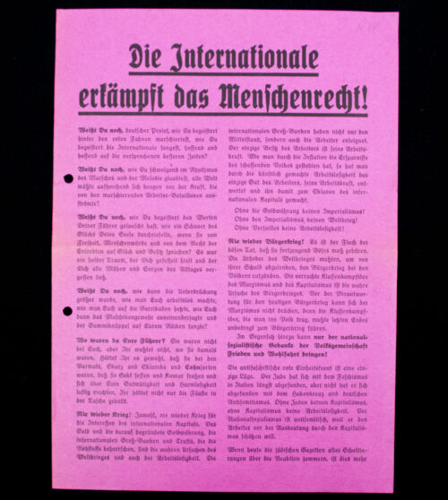 (Pamphlet) NSDAP Elections pamphlet - Die Internationale erkämpft das Menschenrecht (1932)