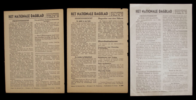 (Newspaper) Collection of 18 NOODNUMMERS of the NSB newspaper Het Nationale Dagblad + VOVA (1945) - RARE!