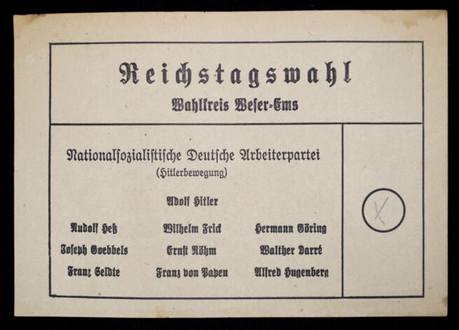 2x NSDAP ballot paper - Reichstagswahl 1932 (Hitlerbewegung)