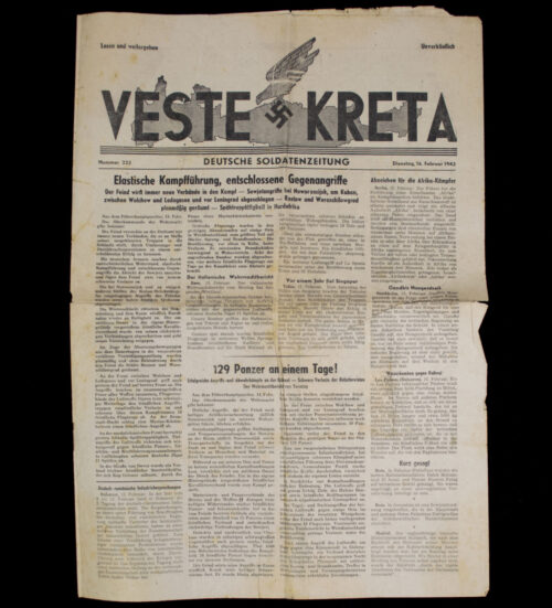 (Newspaper) Veste Kreta - deutsche Soldatenzeitung 17 February 1943