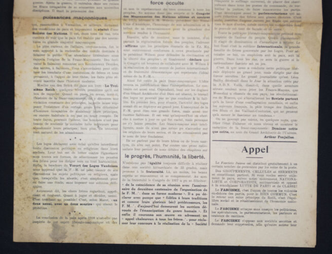 (Newspaper) Le Fasciste Suisse - Organe de Combat (26 September 1935)