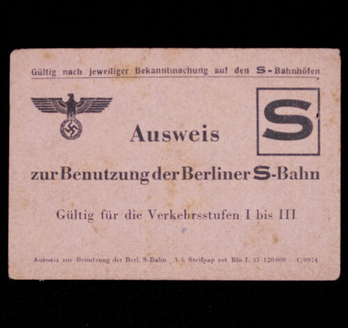 Ausweis zur Benutzung der Berliner S-Bahn (1945)