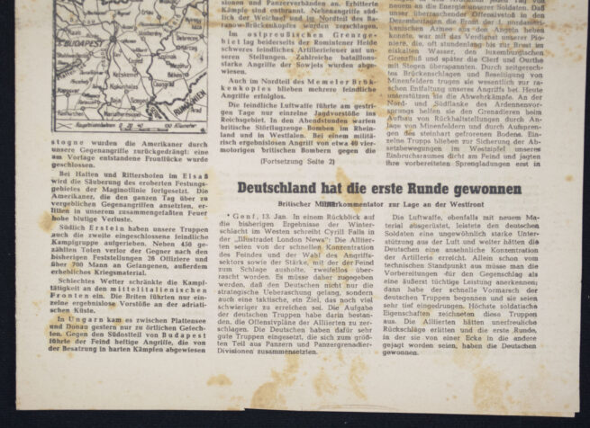 (Newspaper) Der Westkämpfer Frontzeitung unserer Armee 14 January 1945 (Bastogne Battle!)