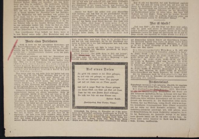 (Newspaper) Völkischer Beobachter - München 9. November (1921) - RARE