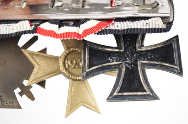 German WWII medalbar with WWI Iron Cross second class, War Merit cross without swords, Frontkämpfer Ehrenkreuz, Treue Dienst 25 Jahre,