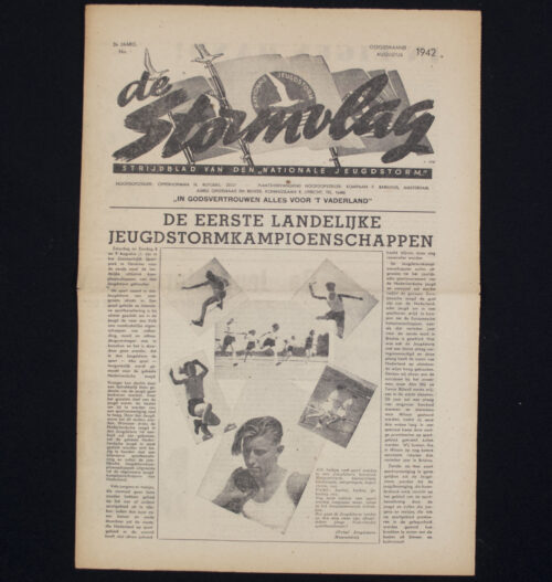(Newspaper) De Stormvlag Strijdblad van den Nationale Jeugdstorm Augustus 1942