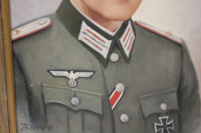 Wehrmacht (Heer) framed Oberleutnant Artillerie painting