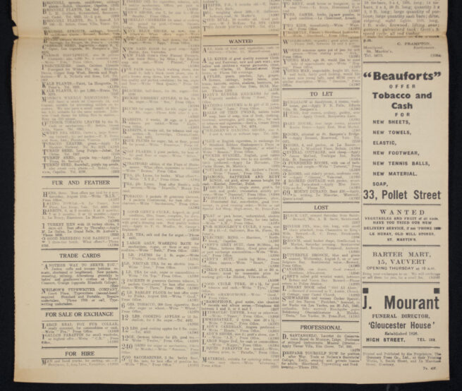 (Newspaper) Guernsey Evening Press Wednesday, August 12 (1942)