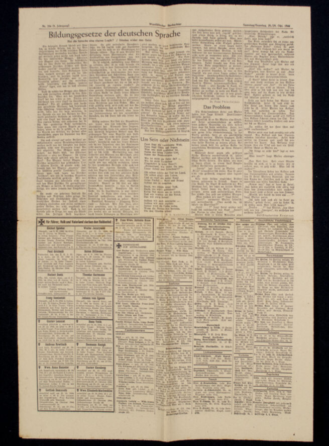 (Newspaper) Westfalischer Beobachter Nr.286 Samstag 28.29. Oktober (1944)