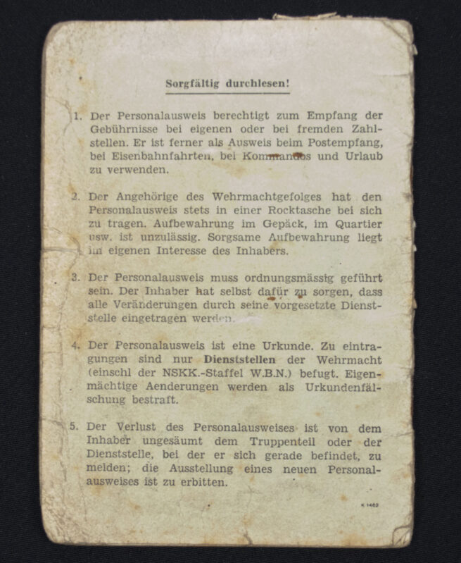 Personal-Ausweis NSKK.-Staffel des Wehrmachtsbefehlhabers in den Niederlanden + Wehrmacht-Führerschein (1944)